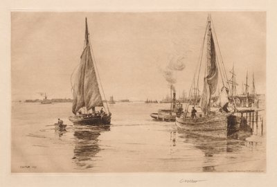 Two Sloopsia East Riverillä, 1889. tekijältä Charles Adams Platt
