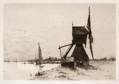 Tuulimylly rannikolla, 1884. tekijältä Charles Adams Platt