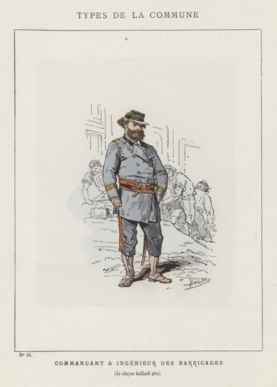 Commandant ja Ingenieur des Barricades, Le citoyen Gaillard pere tekijältä Charles Albert d Arnoux Bertall