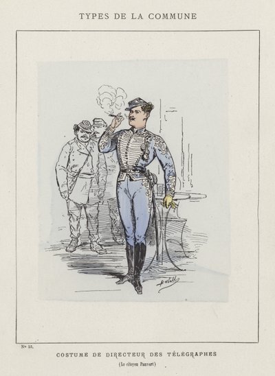 Lennätinlaitoksen johtajan, kansalainen Pauvertin, puku tekijältä Charles Albert d Arnoux Bertall