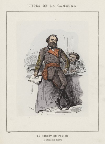 Poliisiprefekti, kansalainen Raoul Rigault. tekijältä Charles Albert d Arnoux Bertall