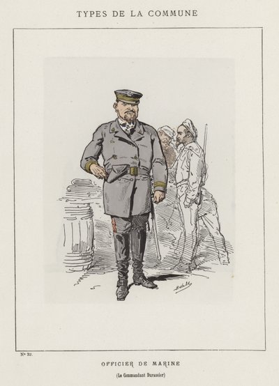Merivoimien upseeri, komentaja Durassier tekijältä Charles Albert d Arnoux Bertall