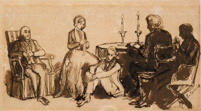 Ilta Combesin talossa, 1850-1851 tekijältä Charles Allston Collins