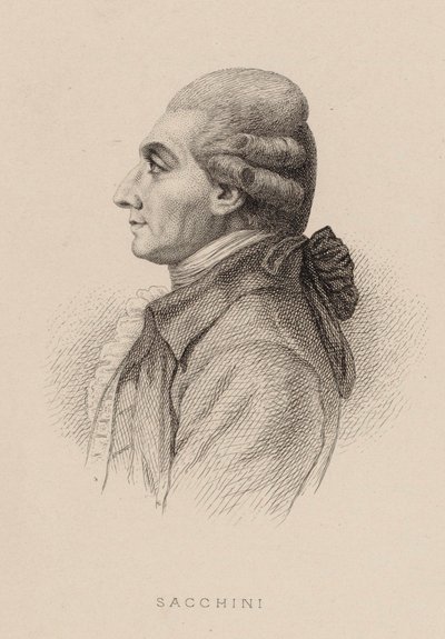 Muotokuva säveltäjä Antonio Sacchinista 1730-1786, 1870. tekijältä Charles Alphonse Deblois