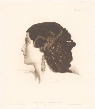Italian naisen muotokuva Nonna (otsikko esineessä) Italian naisten muotokuvia (sarjan nimi) tekijältä Charles Alphonse Paul Bellay