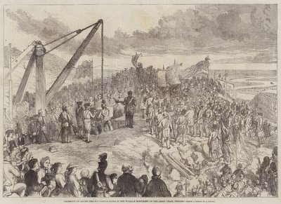 Abbey Craigissa sijaitsevan Wallace-monumentin peruskiven laskemisen seremonia, Stirling tekijältä Charles Altamont Doyle