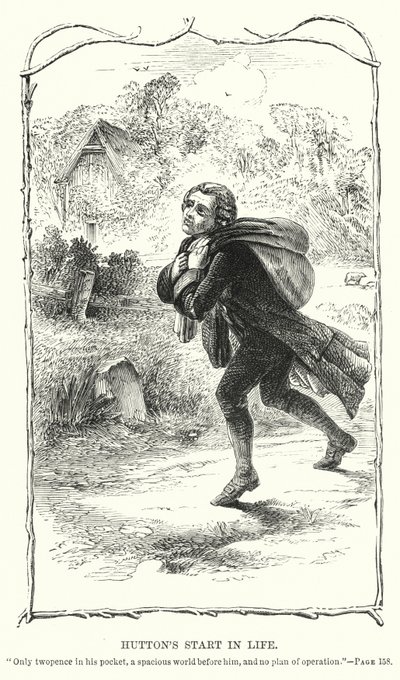Huttonin elämän alku (kaiverrus) tekijältä Charles Altamont Doyle