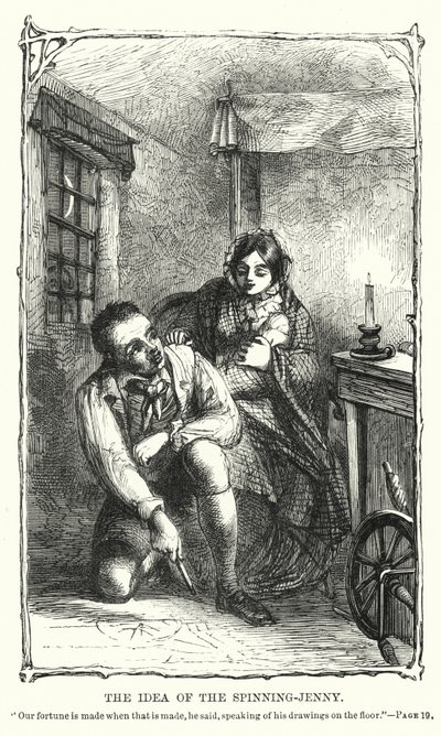 Idea spinning-jennystä (kaiverrus) tekijältä Charles Altamont Doyle