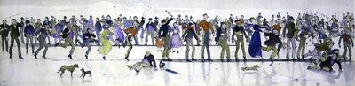 Talvipelit (kynä ja muste, akvarelli) tekijältä Charles Altamont Doyle