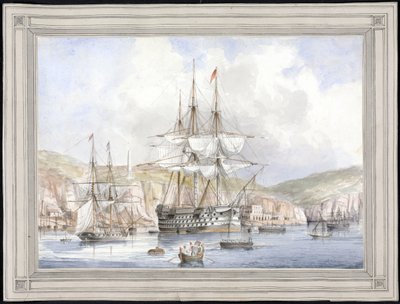 Vue de Malte (Näkymä Maltalla) - Charles Andrew Dycen (1816-1853) maalaus, akvarelli paperille (25,1x34,9 cm), noin 1849 - Yalen yliopisto (USA) tekijältä Charles Andrew Dyce