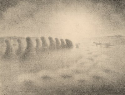 Sadonkorjuun loppu, 1890-luku. tekijältä Charles Angrand