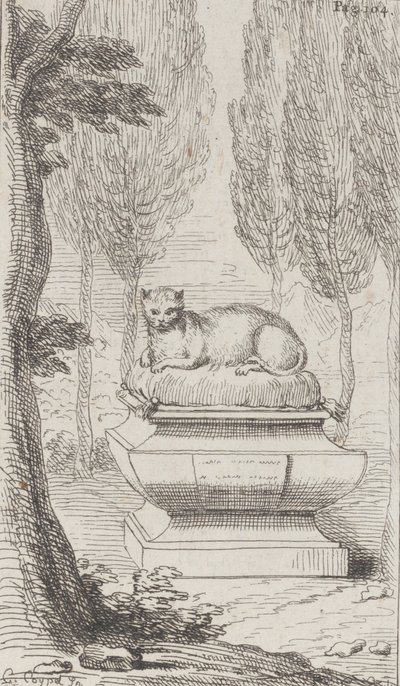 Kissa haudan huipulla, 1714-52., 1714-52. tekijältä Charles Antoine Coypel