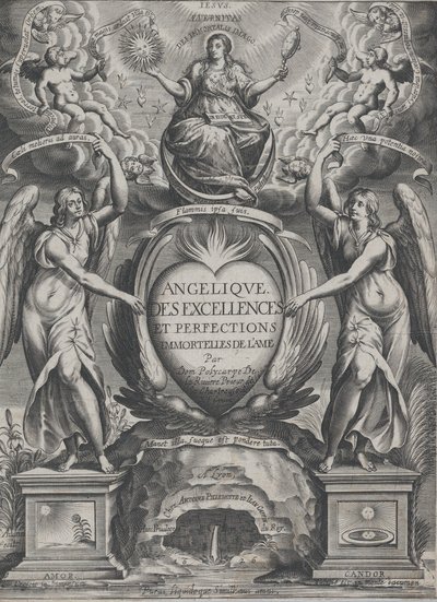 Etukappale teokselle "Sielun suurlähetystöjen enkeli", 1626. tekijältä Charles Audran