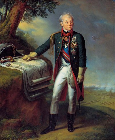 Kenttämarsalkka Generalissimo Prinssi Aleksandr Suvorov, venäläinen sotilas, 1815. tekijältä Charles Auguste Guillaume Steuben