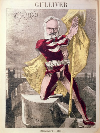 Victor Hugon (1802-85) karikatyyri kirjasta "Gulliver", noin 1871-80. tekijältä Charles Auguste Loye