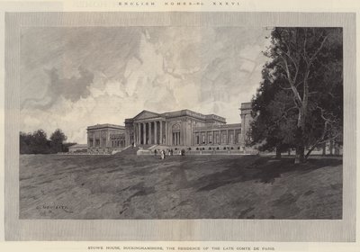 English Homes, Stowe House, Buckinghamshire, edesmenneen kreivi de Parisin asuinpaikka tekijältä Charles Auguste Loye