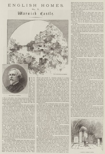 Englantilaiset kodit, Warwickin linna tekijältä Charles Auguste Loye