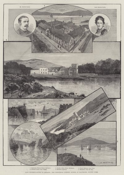 Lady Burdett-Coutts Irlannissa, teollinen kalastuskoulu Baltimoressa, Corkin kreivikunnassa tekijältä Charles Auguste Loye