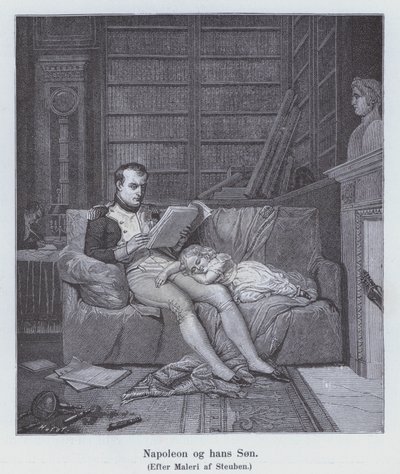 Napoleon I ja hänen poikansa (litho) tekijältä Charles Auguste Steuben