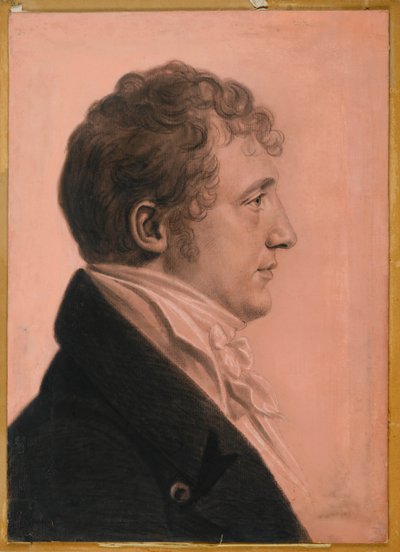 James Alexander Fulton Mt. Erinistä, n. 1808 (hiili, valkoinen liitu ja bistre-pastelliväriliitu paperilla, aluksella) tekijältä Charles Balthazar Julien Févret de Saint Mémin