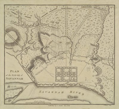 Savannan piirityksen suunnitelma, 1796. tekijältä Charles Balthazar Julien Févret de Saint Mémin