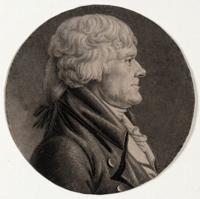 Thomas Jefferson, pubi. 1806 tekijältä Charles Balthazar Julien Févret de Saint Mémin