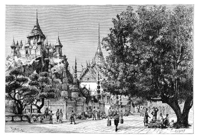 Katu Bangkokissa, Thaimaassa, 1895. tekijältä Charles Barbant