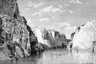 Marble Rocksin rotko, Intia, 1895. tekijältä Charles Barbant