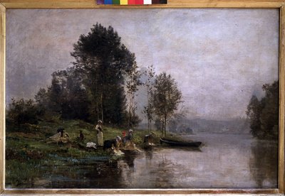 Sumuinen aamu Oisella. n.d (öljy kankaalle) tekijältä Charles Beauverie