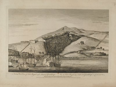 ?Etelänäkymä Fort Royalista Guadaloupen saarella?, 1759 noin tekijältä Charles Benazech