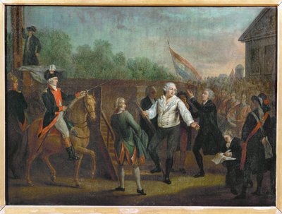 Ludvig XVI giljotiinin juurella, 21. tammikuu. tekijältä Charles Benazech