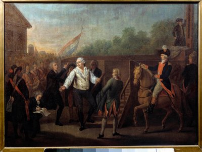 Ludvig XVI meni telineille 21. tammikuuta 1793. Charles Benazechin (1767 - 1794) englantilainen maalaus tekijältä Charles Benazech