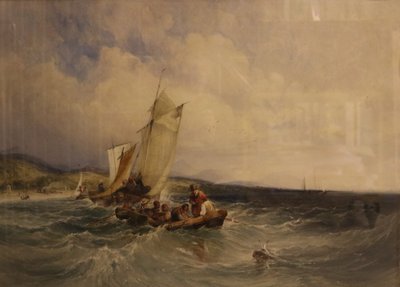 Wicklow Bay, noin 1840 (vesiväri paperille). tekijältä Charles Bentley
