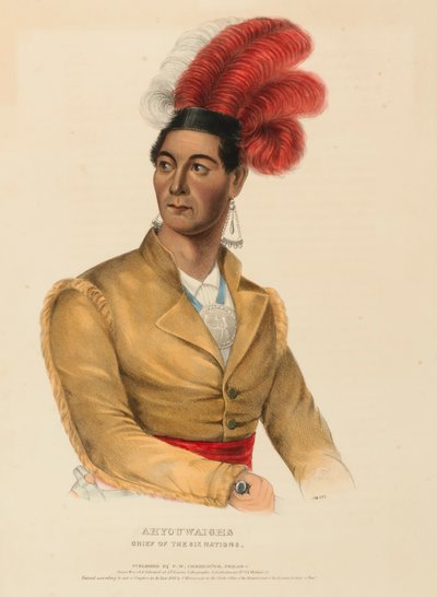 AHYOUWAIGHS. CHIEF OF THE SIX NATIONS., from History of the Indian Tribes of North America. tekijältä Charles Bird King