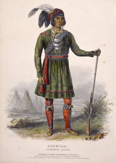 ASSEOLA, SEMINOLIJOHTAJA, Pohjois-Amerikan intiaaniheimojen historiasta. tekijältä Charles Bird King