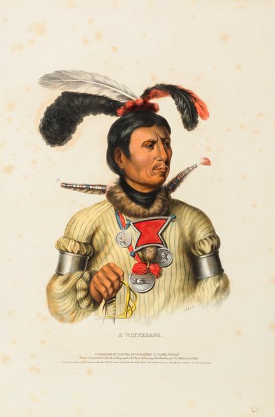 A WINNEBAGO., kirjasta History of the Indian Tribes of North America. tekijältä Charles Bird King