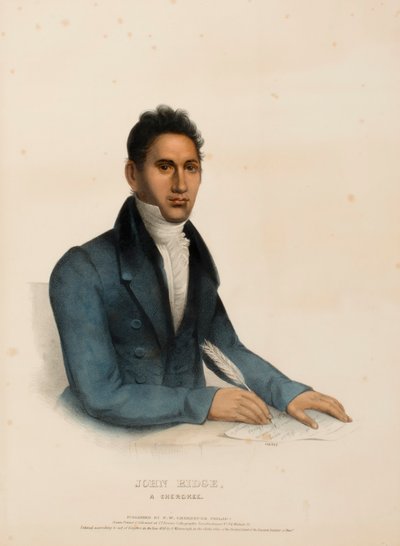JOHN RIDGE, A CHEROKEE., kirjasta History of the Indian Tribes of North America. tekijältä Charles Bird King