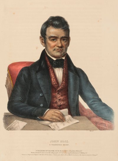 JOHN ROSS. A CHEROKEE CHIEF., kirjasta History of the Indian Tribes of North America. tekijältä Charles Bird King