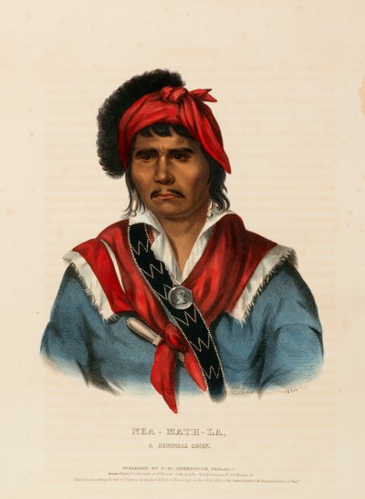 NEA-MATH-LA, SEMINOLE CHIEF, Pohjois-Amerikan intiaaniheimojen historiasta. tekijältä Charles Bird King