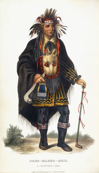 Okee-Makee-Quid, Chippewayn päällikkö, 1854 tekijältä Charles Bird King