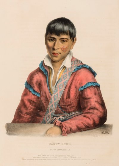 PADDY-CARR. CREEK INTERPRETER., kirjasta History of the Indian Tribes of North America. tekijältä Charles Bird King