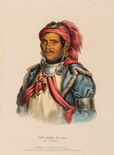 TENS-KWAU-TA-WAW. PROFEETTA, Pohjois-Amerikan intiaaniheimojen historiasta. tekijältä Charles Bird King