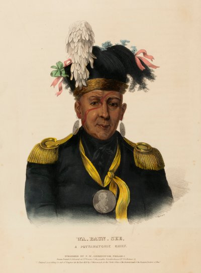 WA-BAUN-SEE, POTTAWATOMIE CHIEF, Pohjois-Amerikan intiaaniheimojen historiasta. tekijältä Charles Bird King