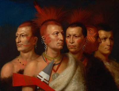 Young Omahaw, War Eagle, Little Missouri ja Pawnees. tekijältä Charles Bird King