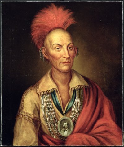 Homer Hendersonin muotokuva Black Hawkista (1767-1838) n. 1870 tekijältä Charles Bird after King