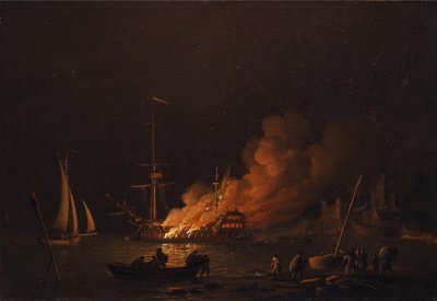 Laiva palaa yöllä tekijältä Charles Brooking