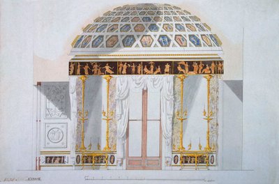 Suunnittelu Jaspis-kaappiin Tsarskoje Selon akaattipaviljonkiin, 1780-luku. tekijältä Charles Cameron