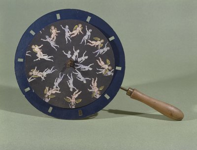 Fenakisticooppi kerubisuunnittelukortilla, 1835 tekijältä Charles Chevalier