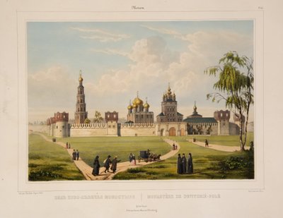 Näkymä Novodevitšin luostarista Moskovassa, 1840-luku tekijältä Charles Claude Bachelier