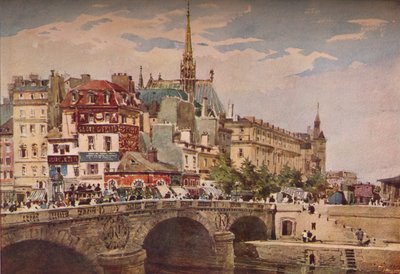 Pariisi Pont St Michelistä, vuodelta 1846 tekijältä Charles Claude Pyne
